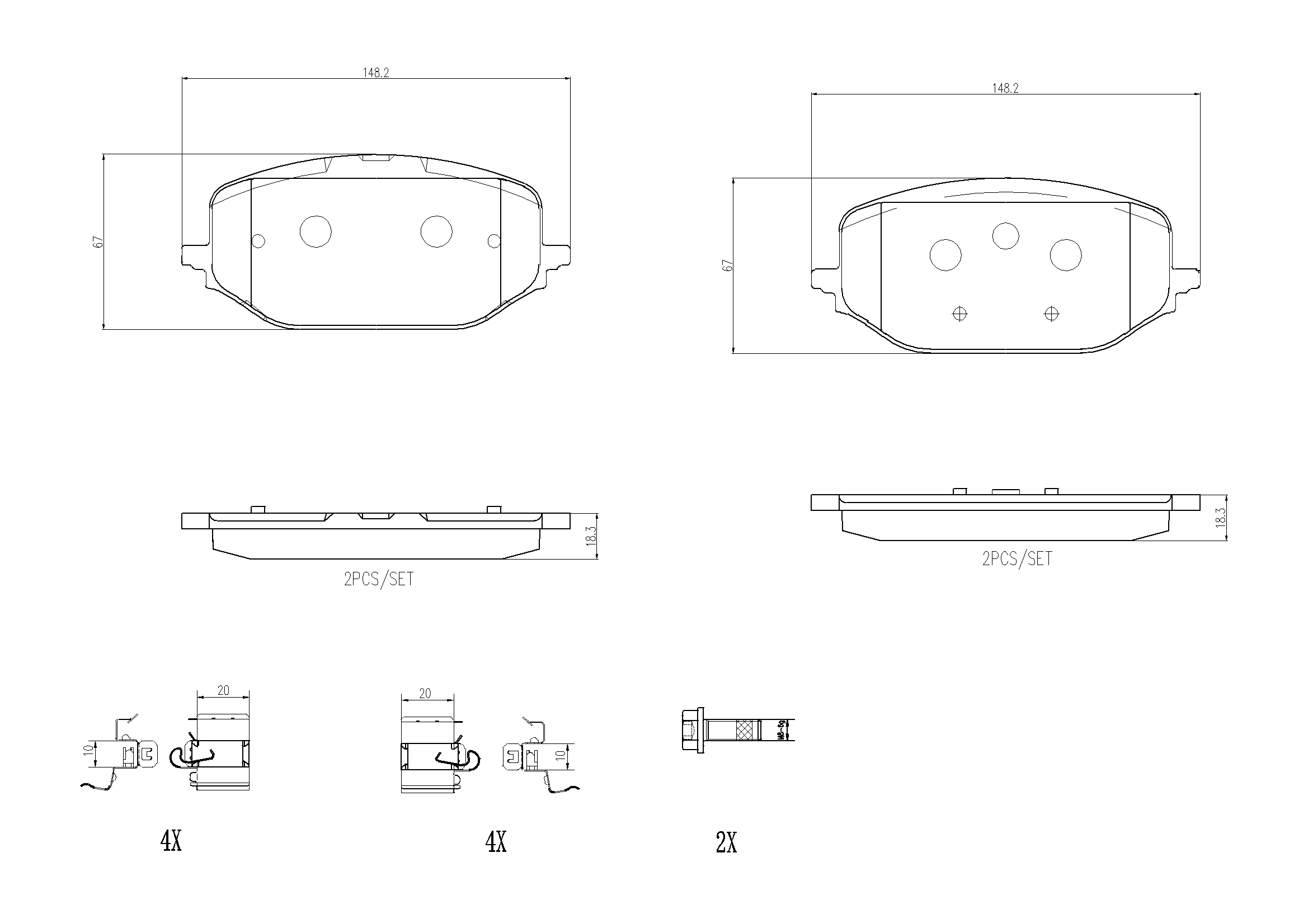 Set placute frana