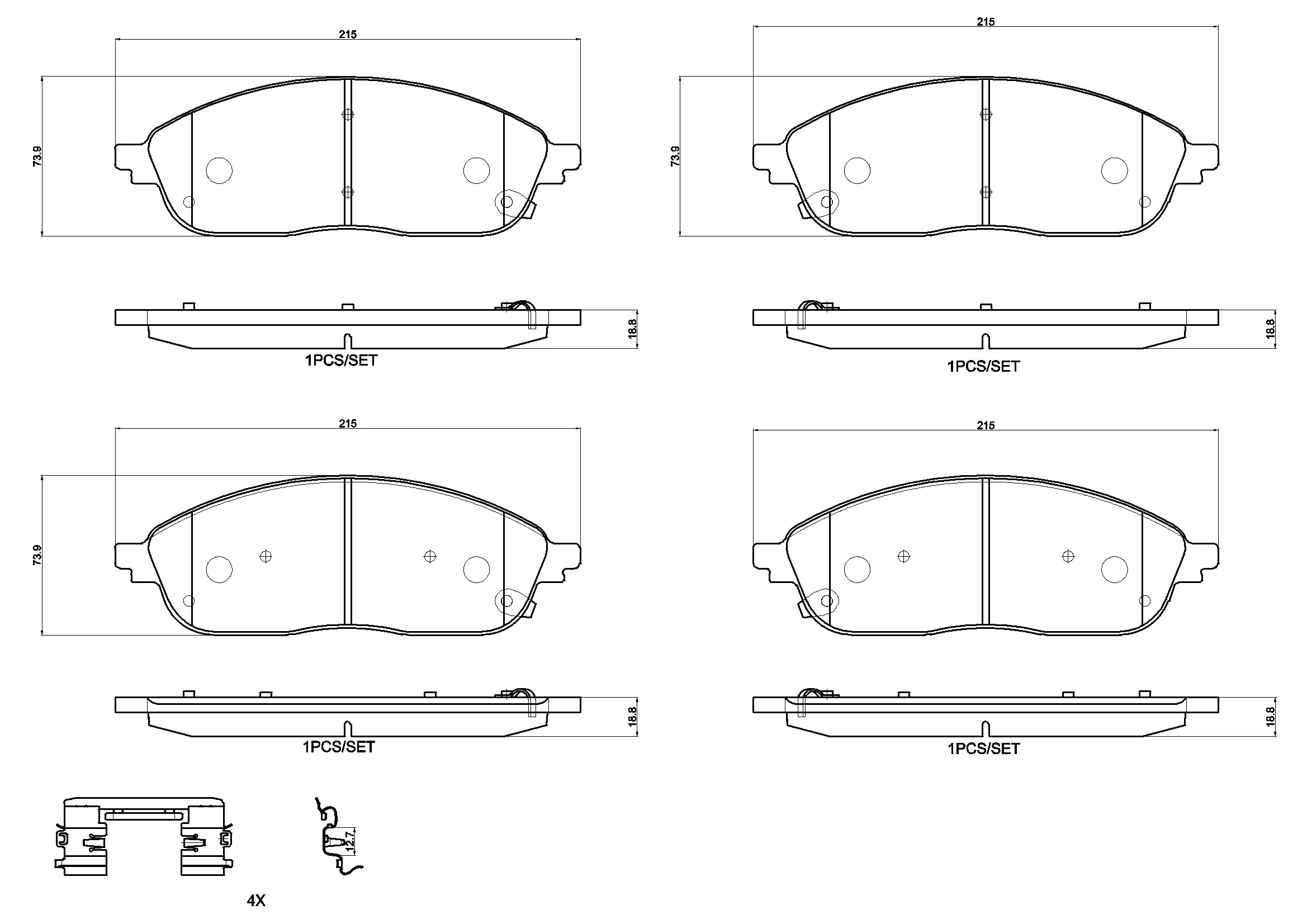 Set placute frana