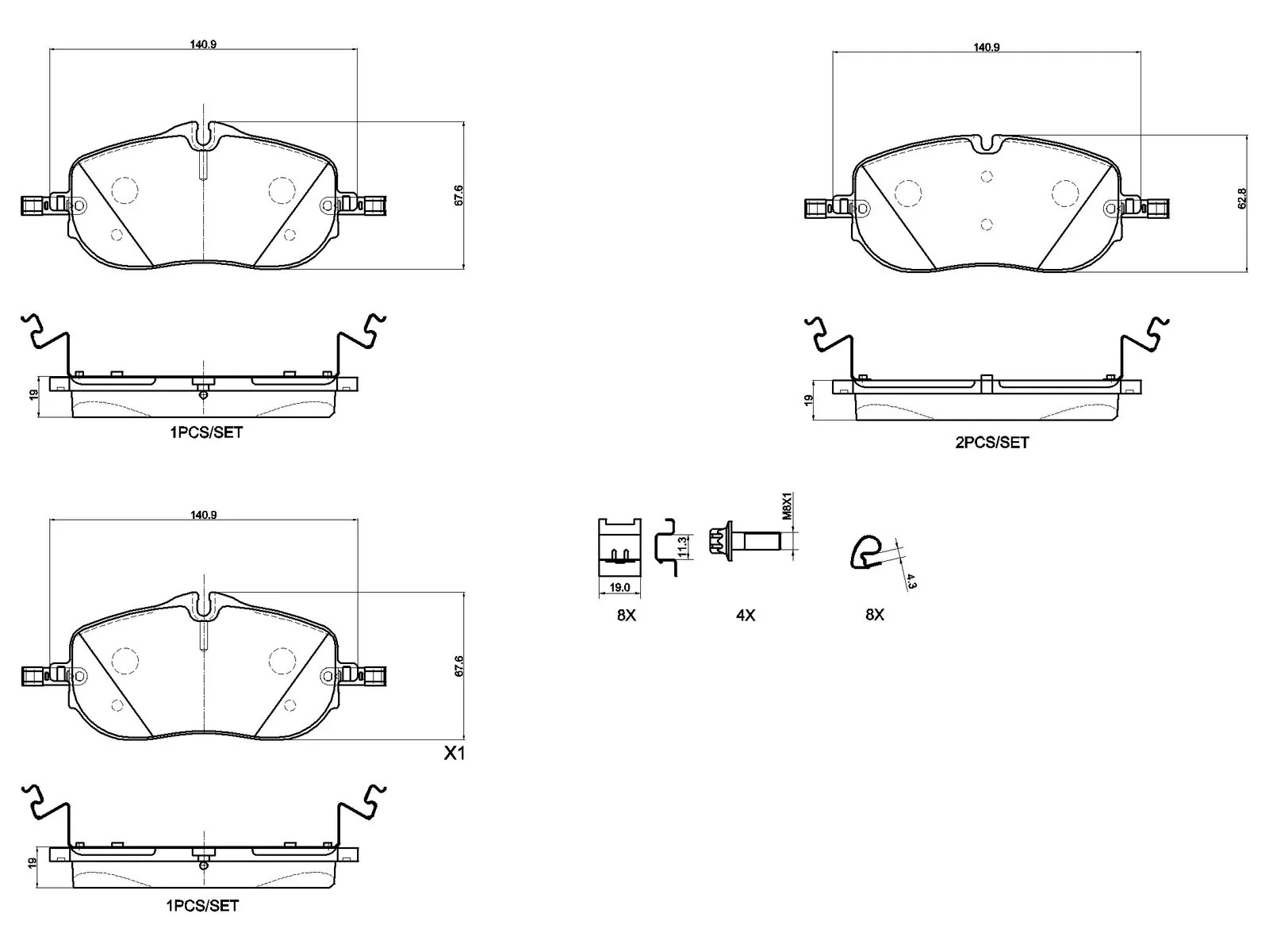 Set placute frana