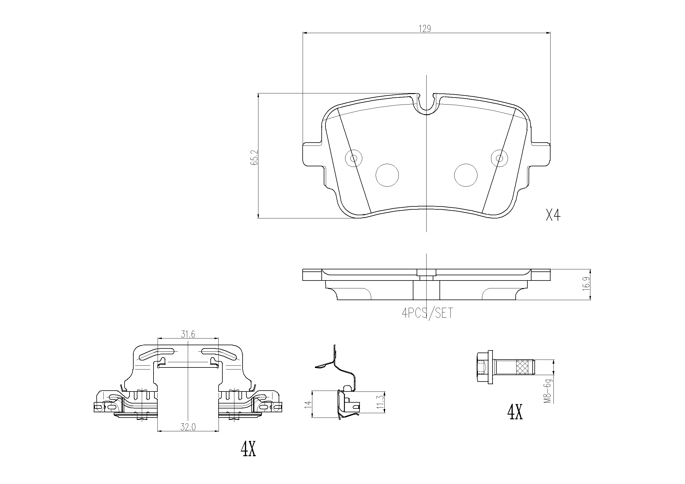 Set placute frana