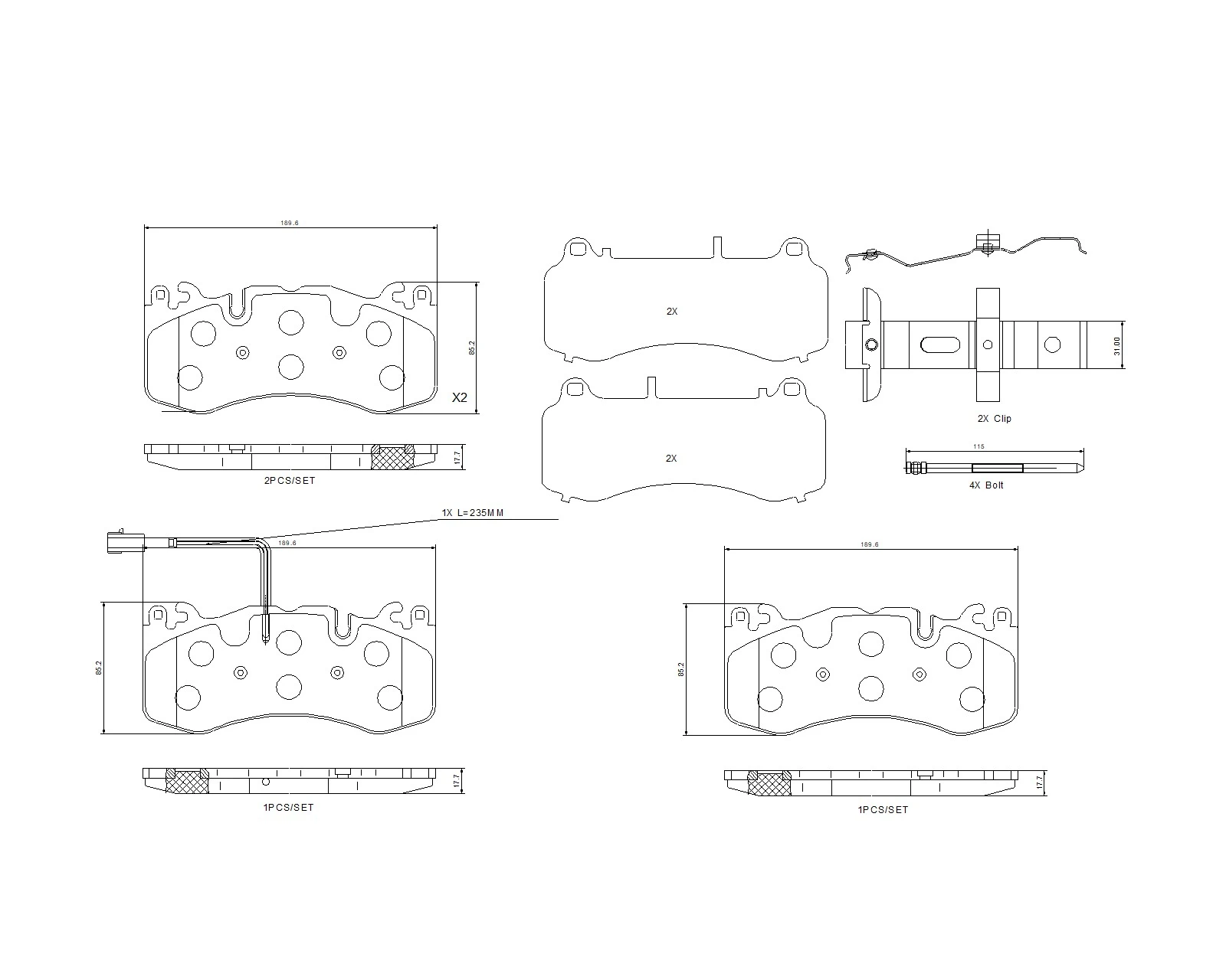 Set placute frana