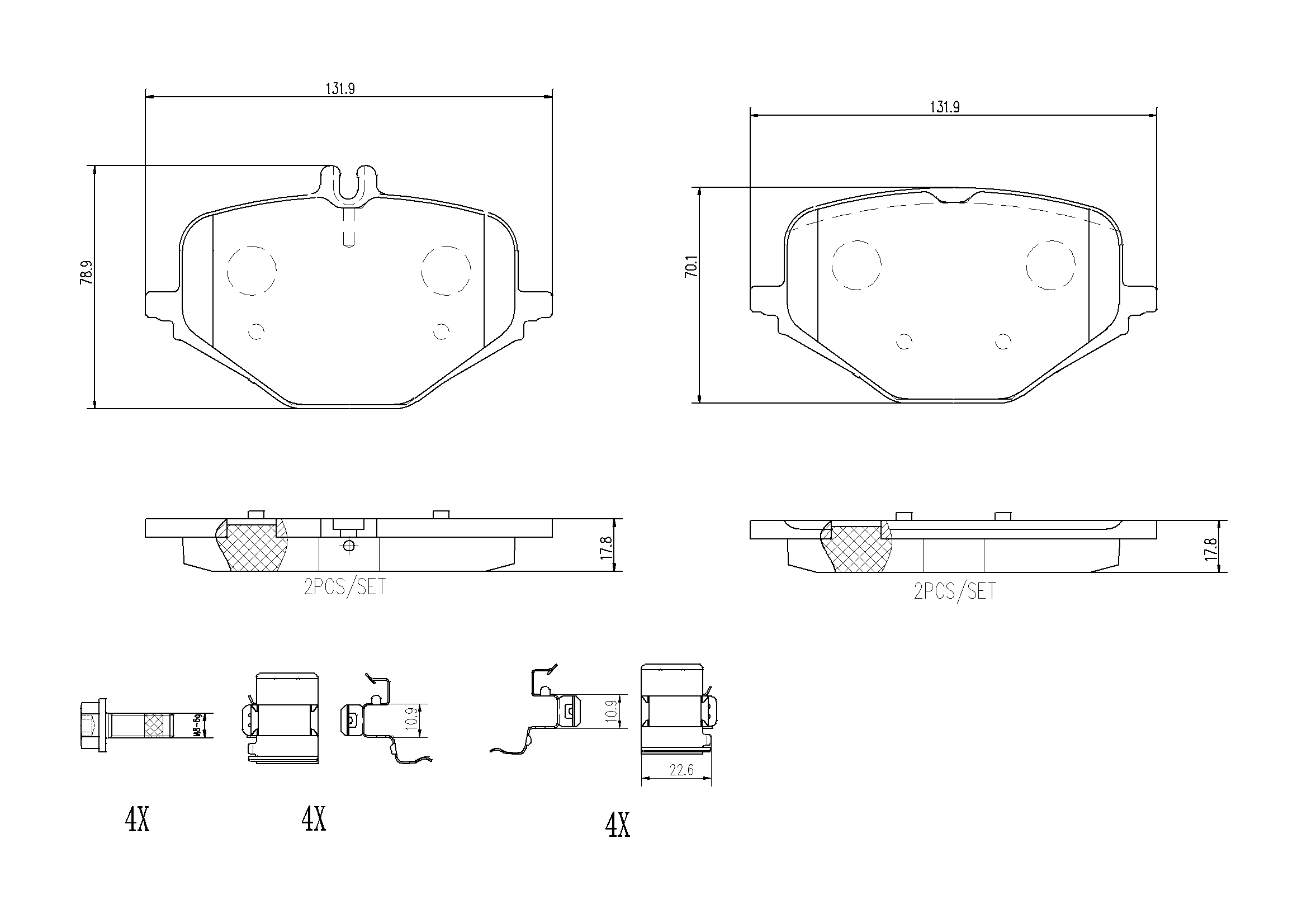 Set placute frana