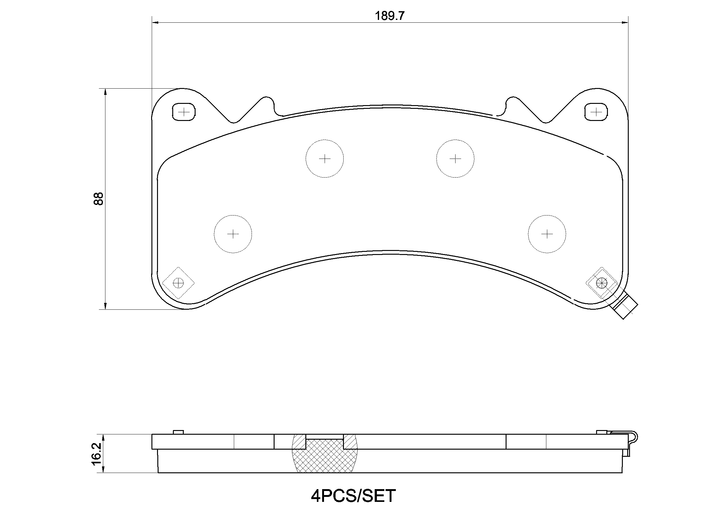Set placute frana