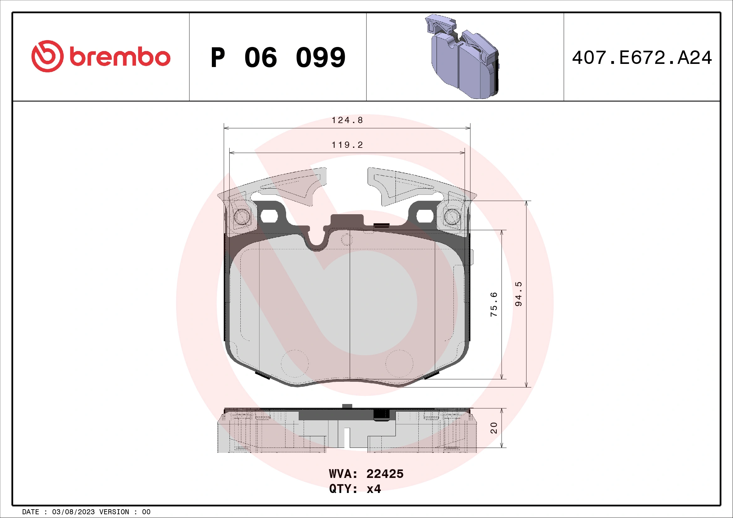 Set placute frana