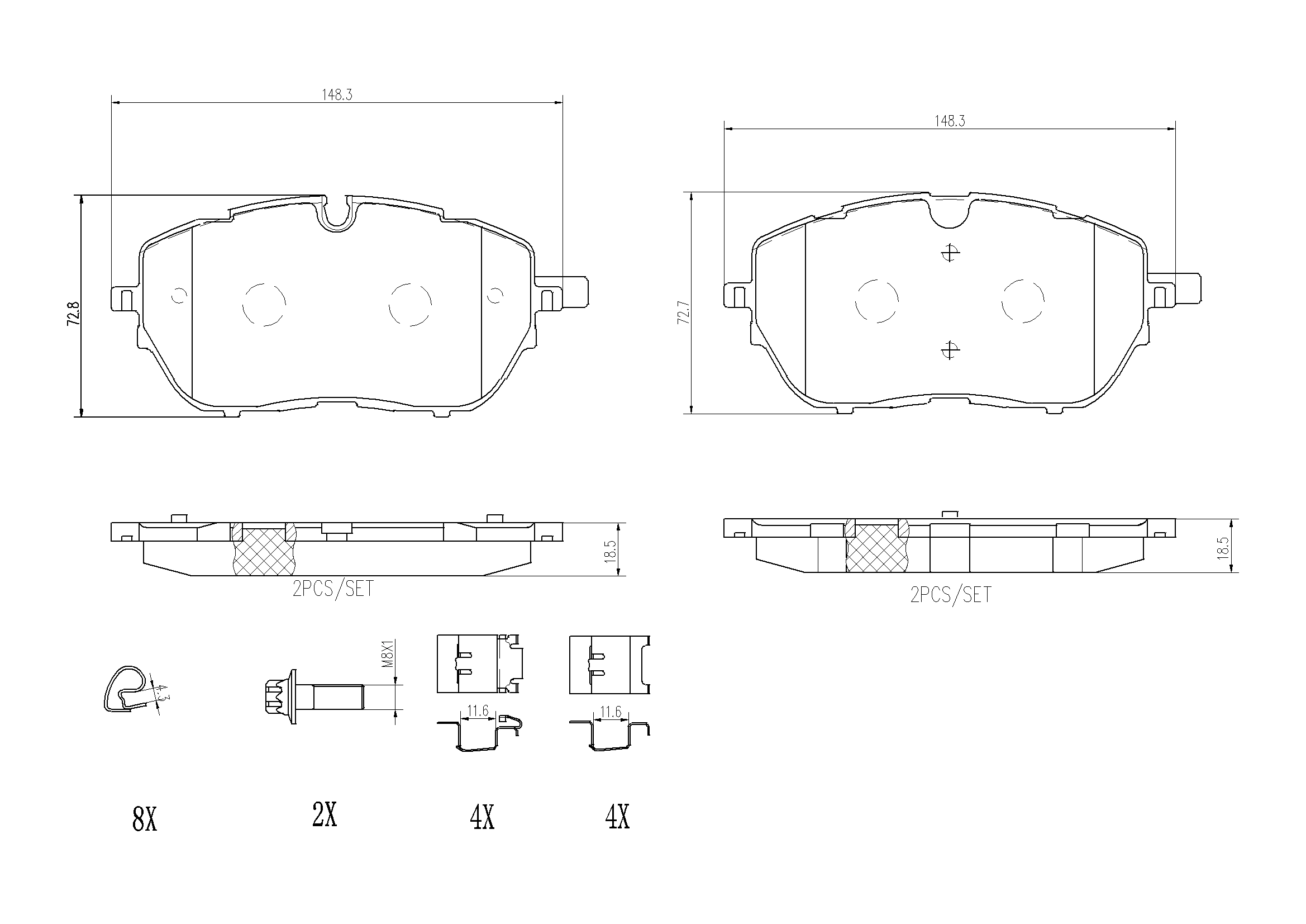 Set placute frana