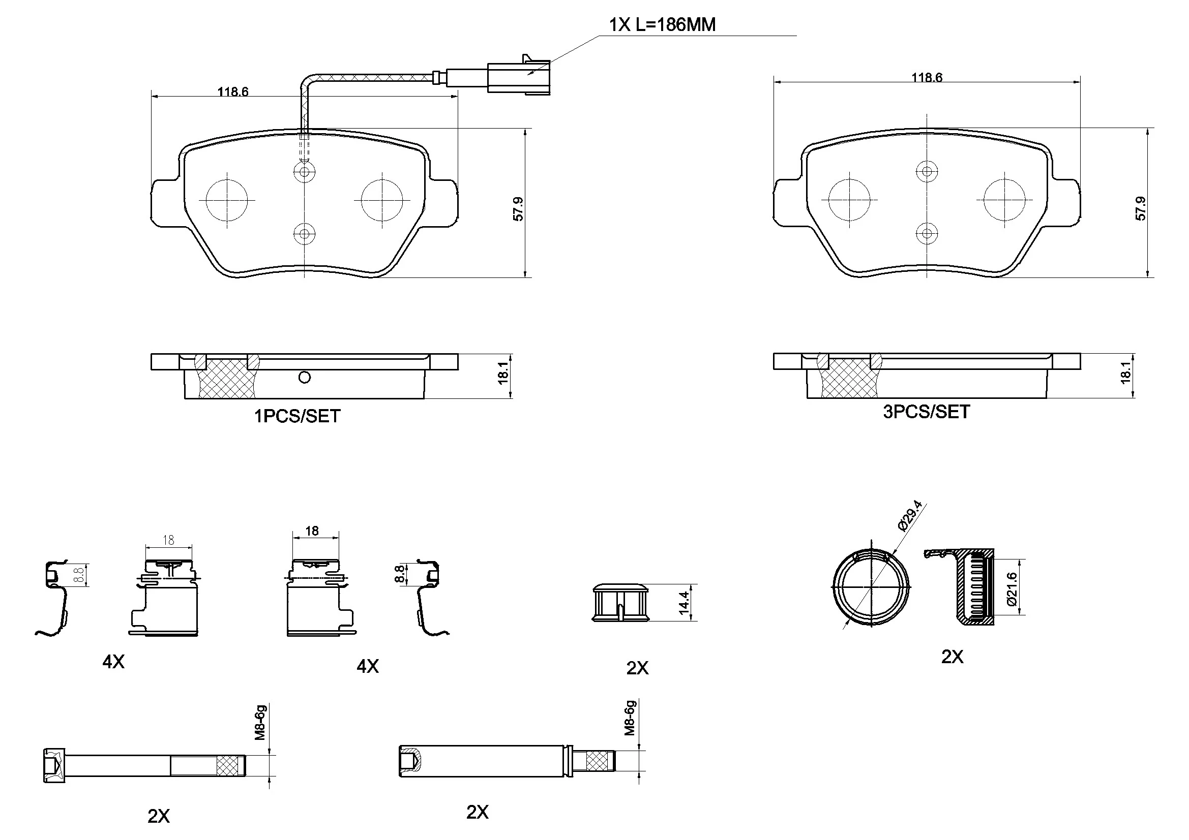 Set placute frana