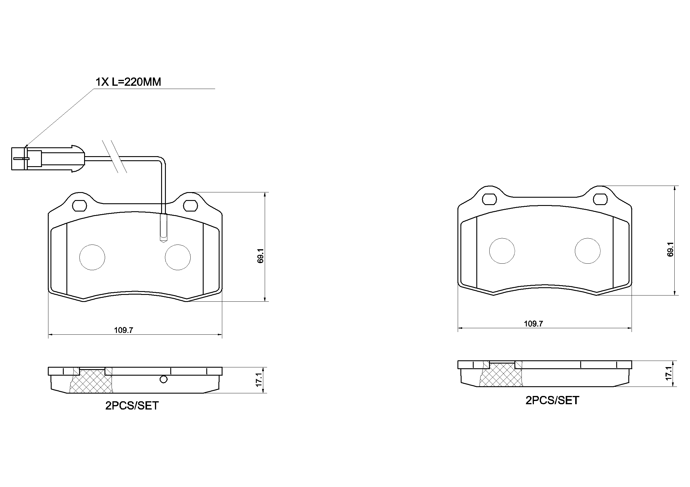 Set placute frana