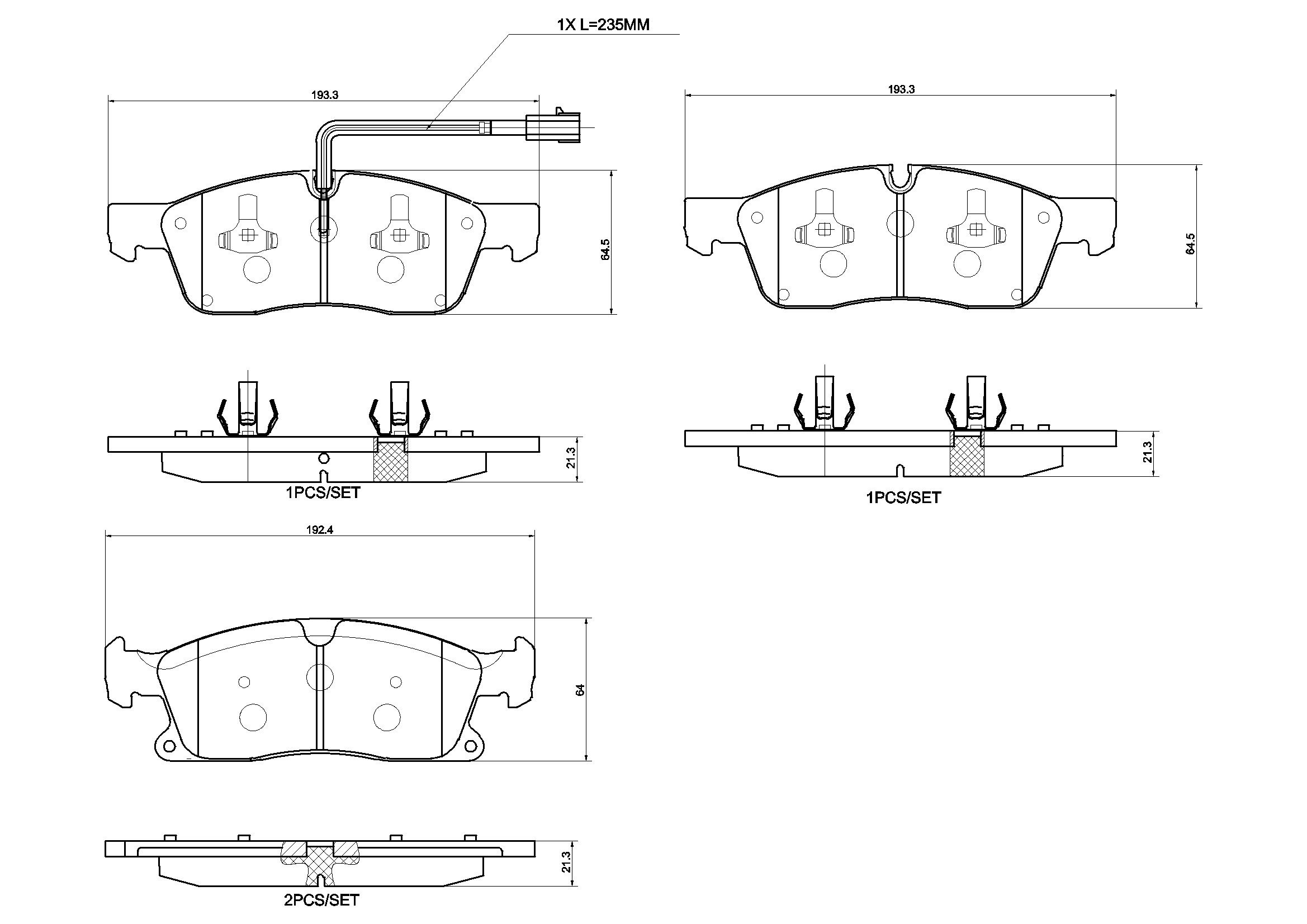 Set placute frana
