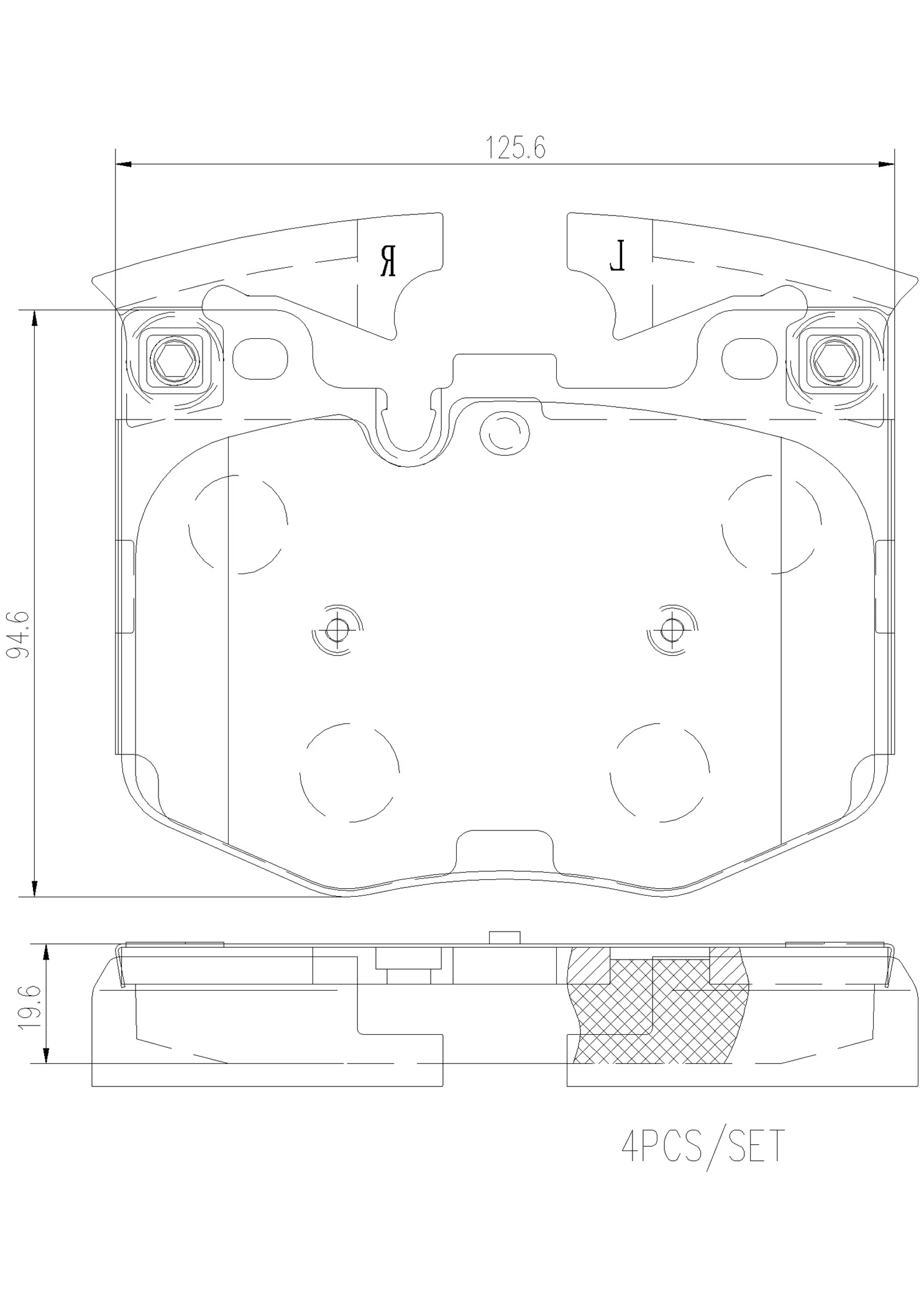 Set placute frana
