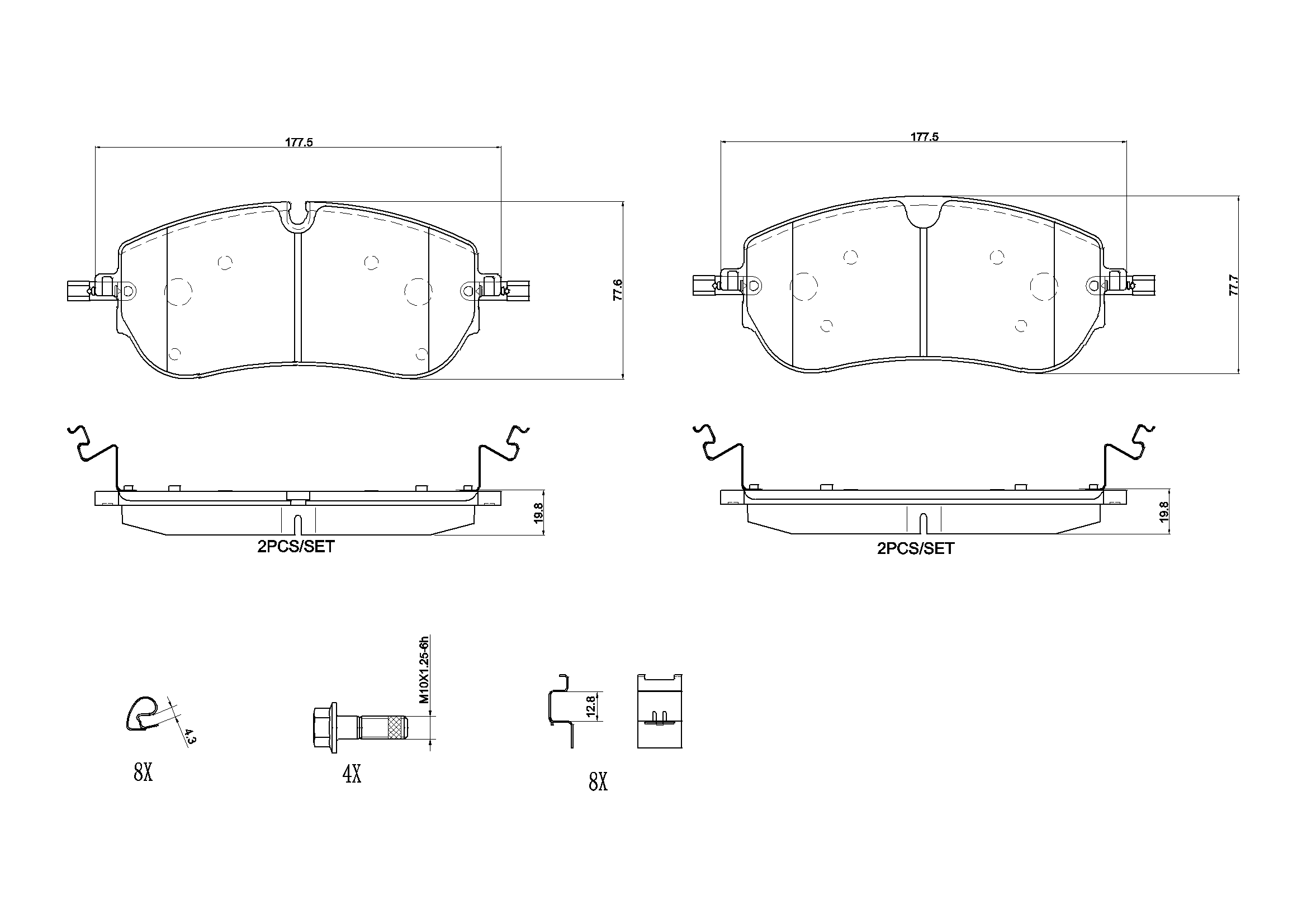 Set placute frana