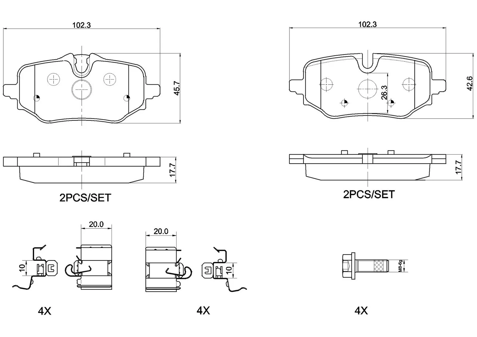 Set placute frana