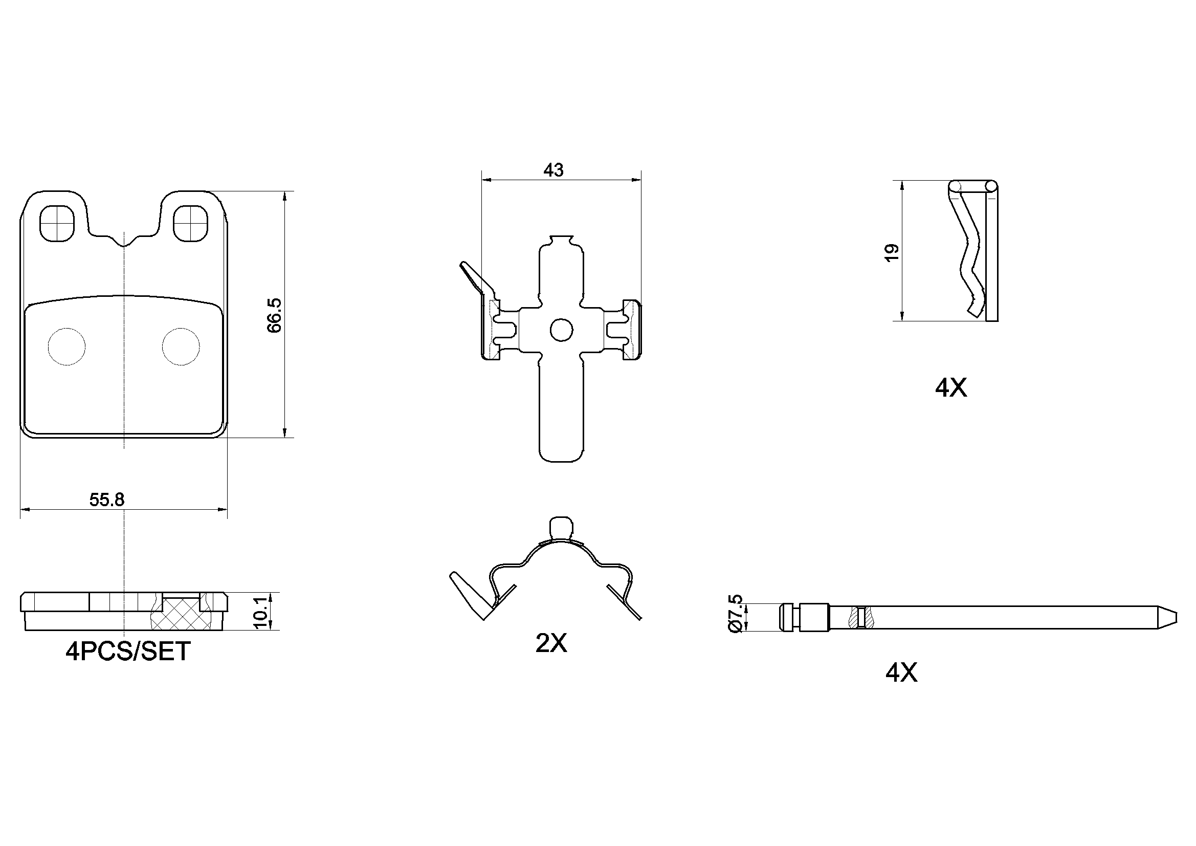 Set placute frana