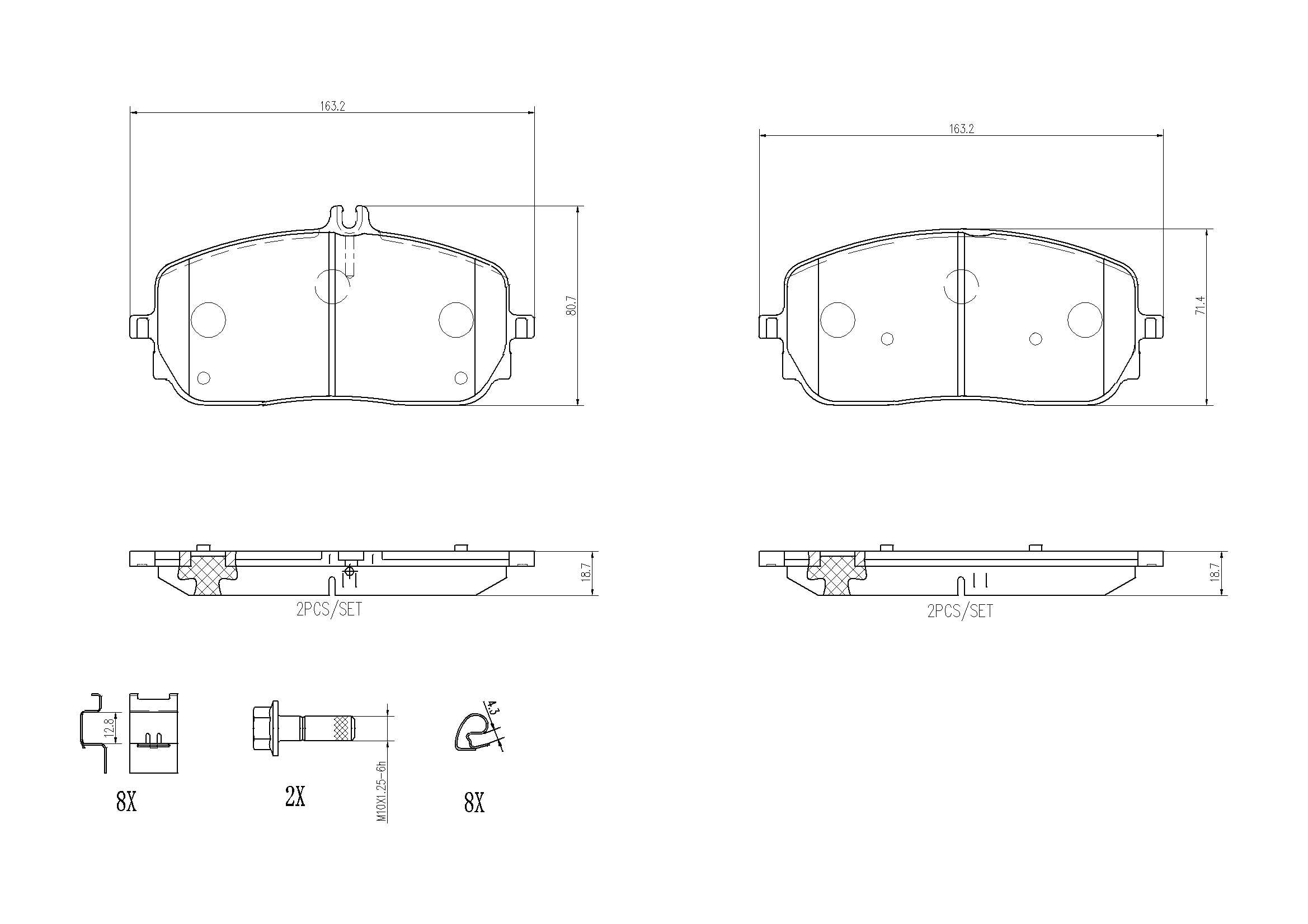 Set placute frana