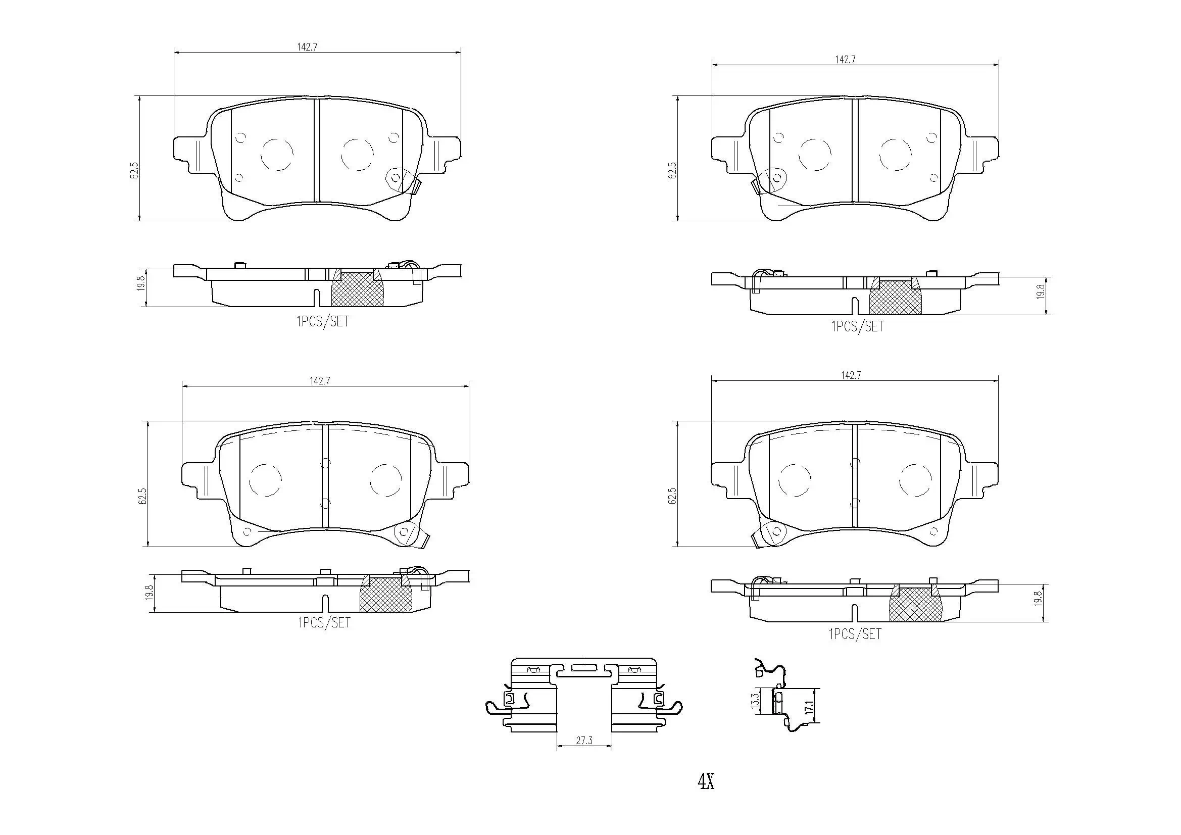 Set placute frana