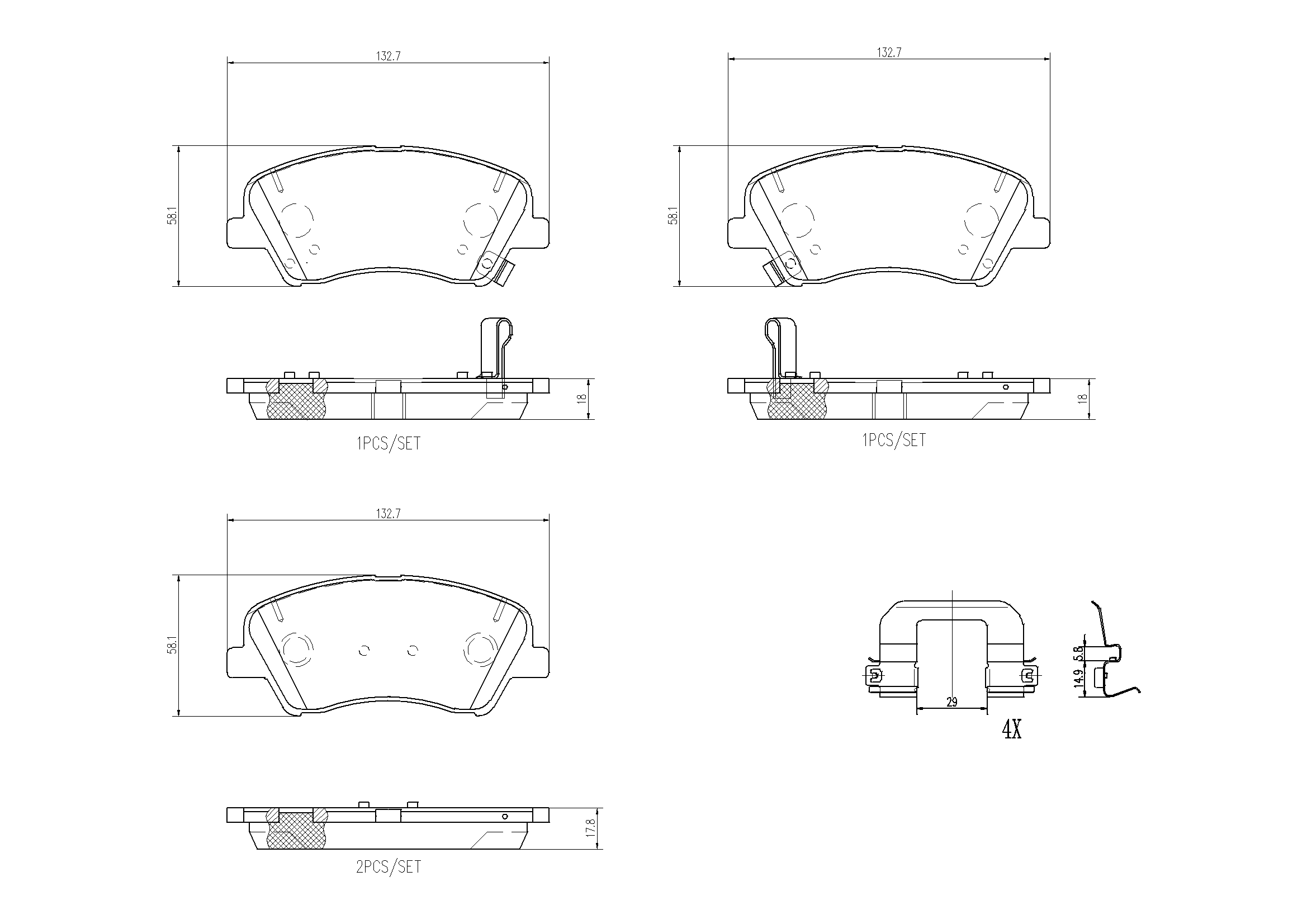 Set placute frana