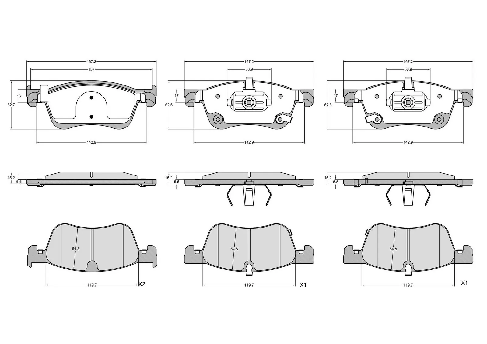 Set placute frana,frana disc