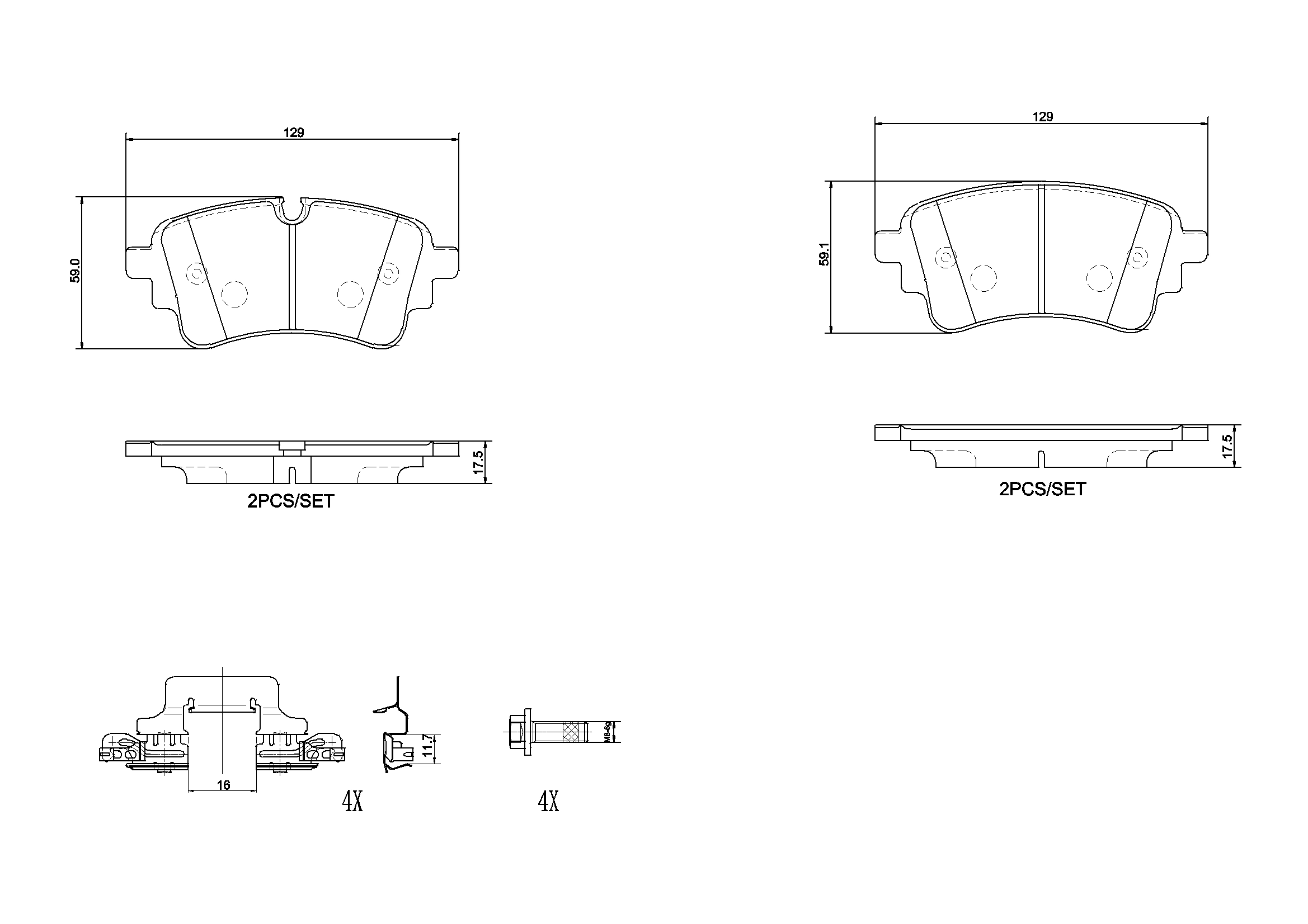 Set placute frana