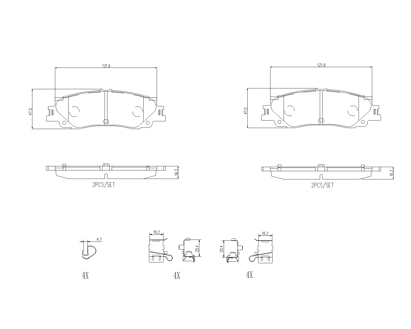 Set placute frana