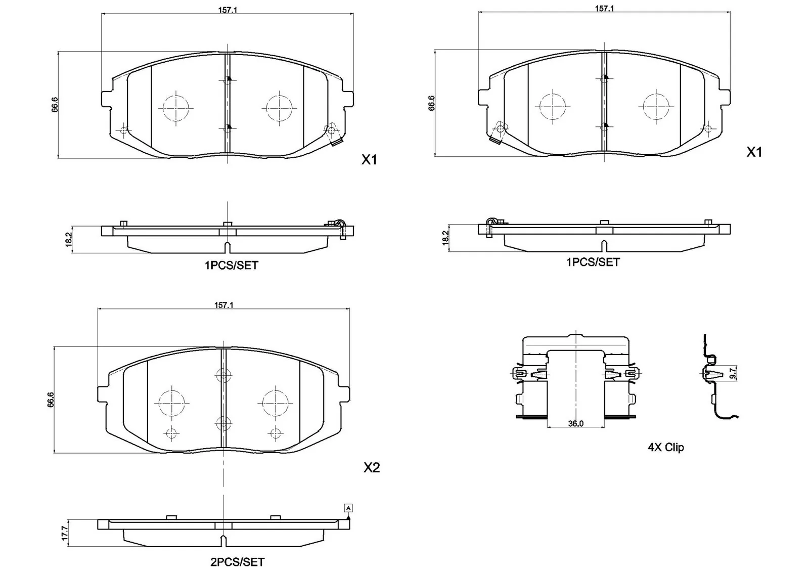Set placute frana