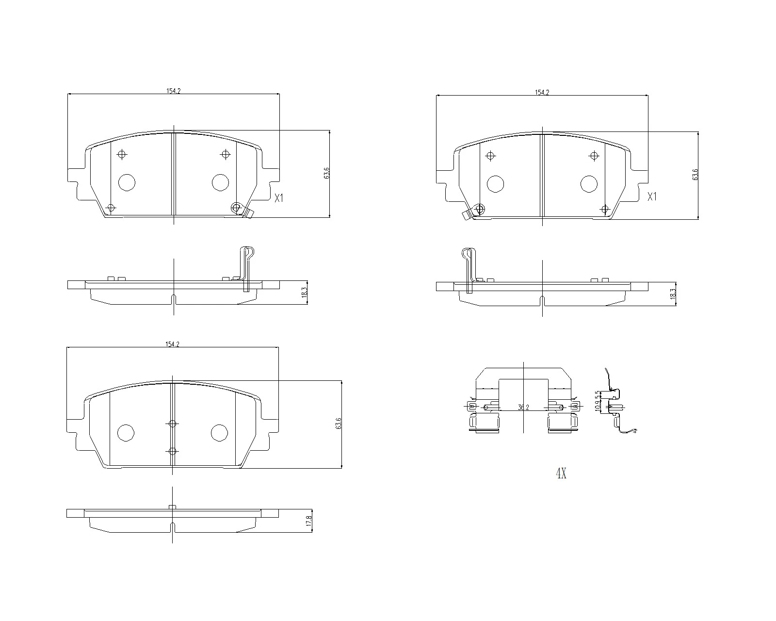 Set placute frana