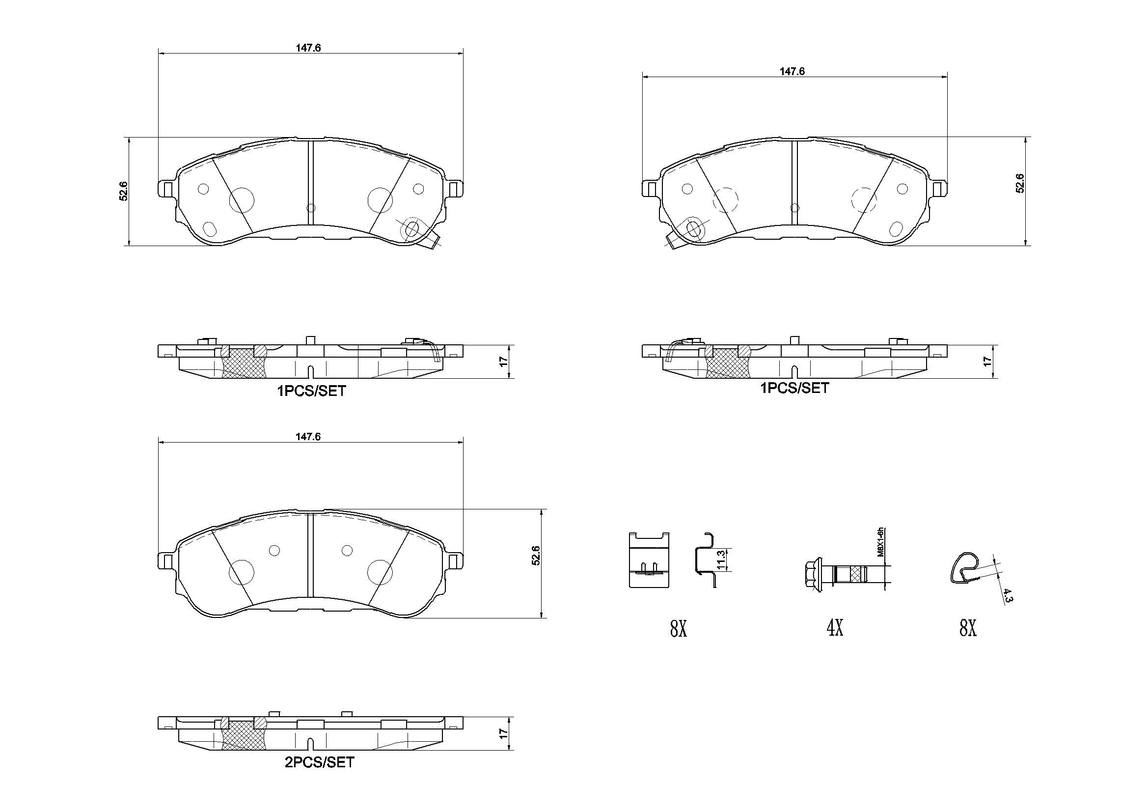 Set placute frana
