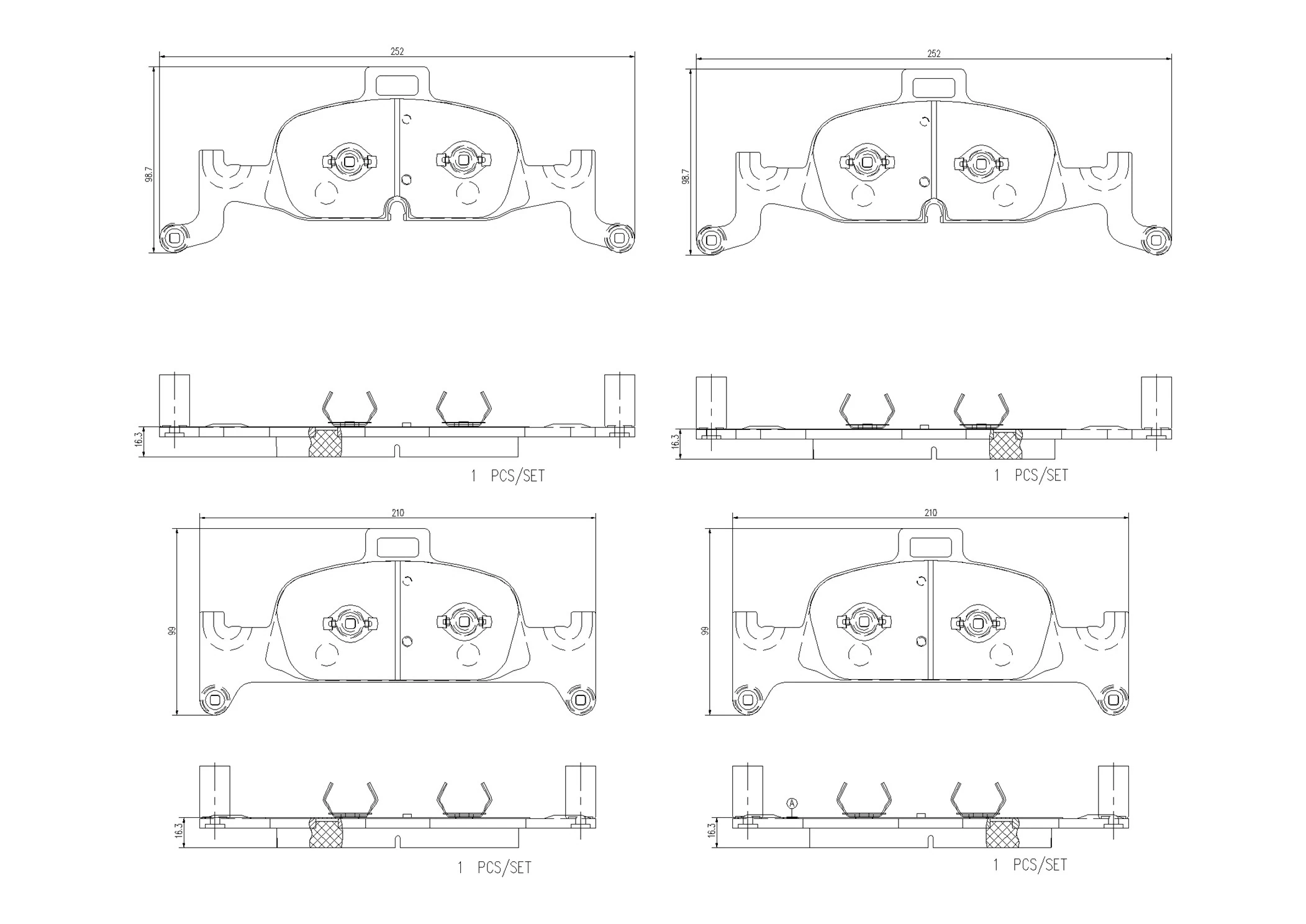 Set placute frana