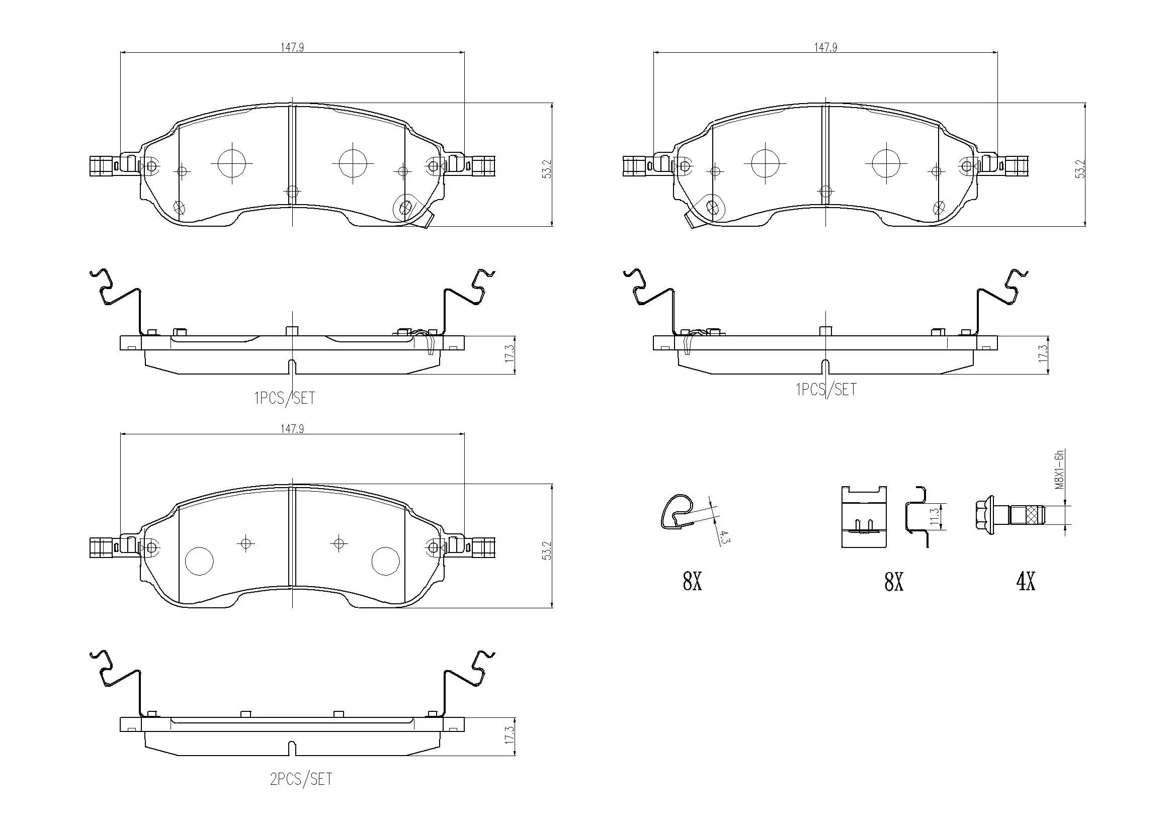 Set placute frana,frana disc