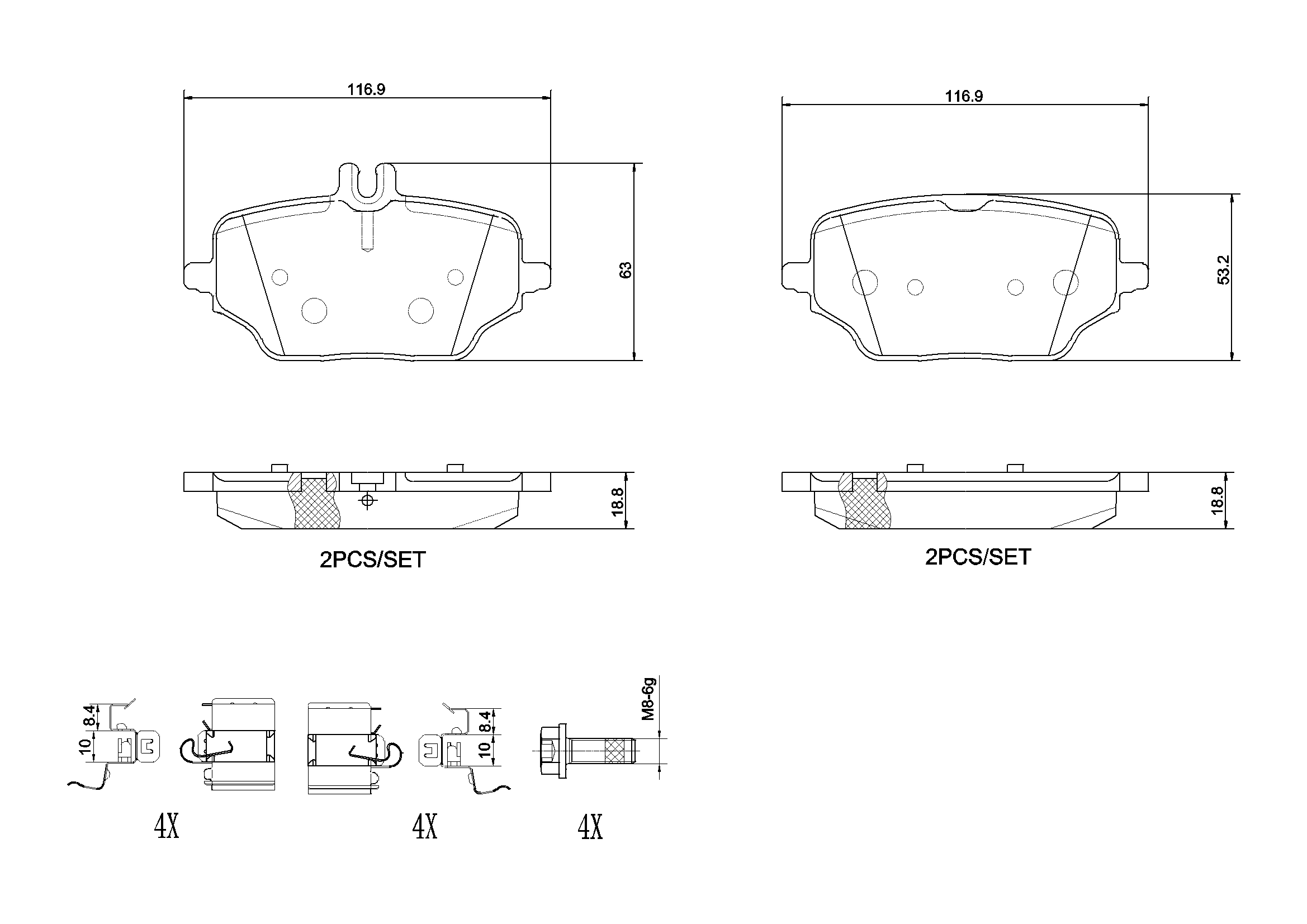 Set placute frana