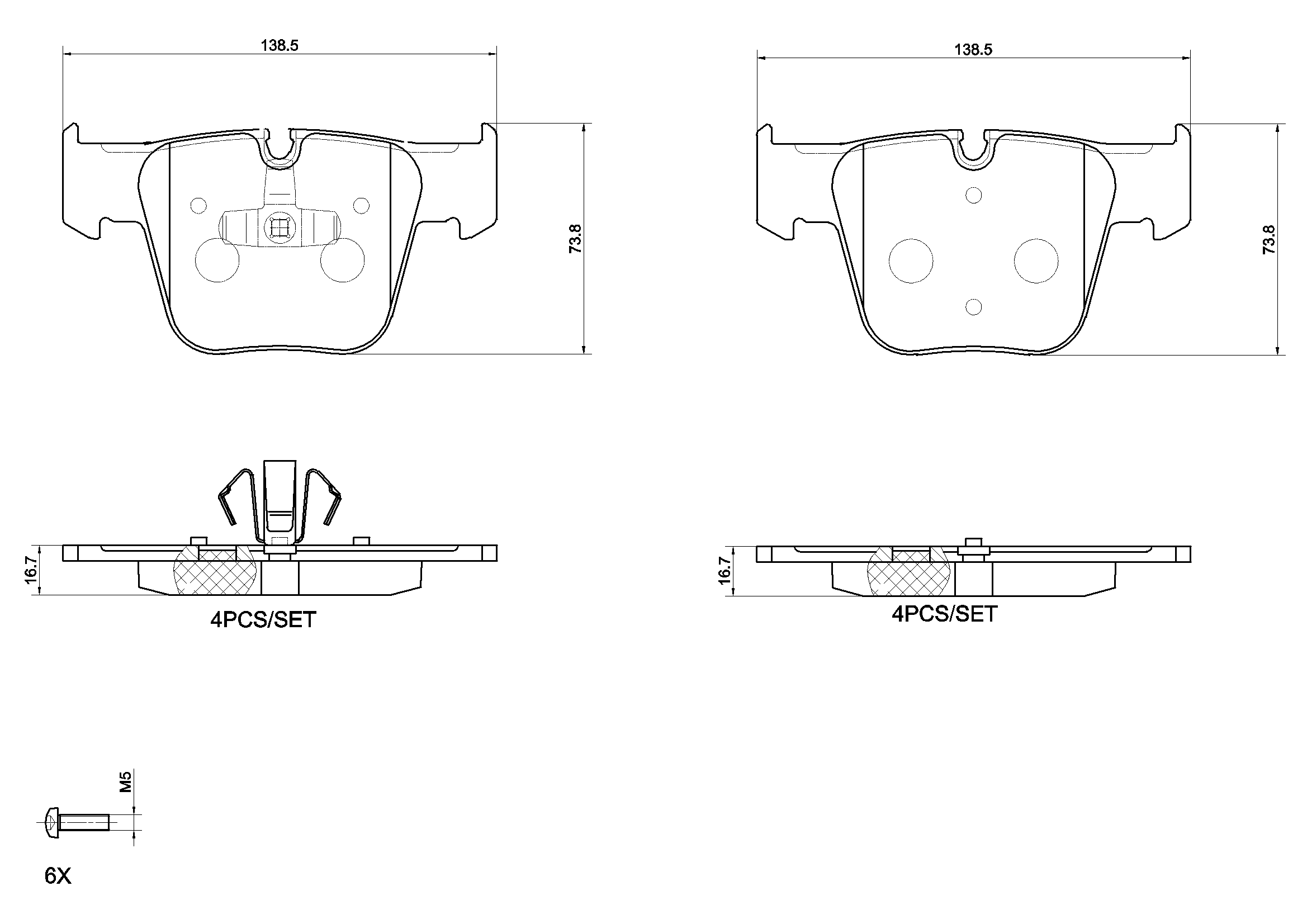 Set placute frana