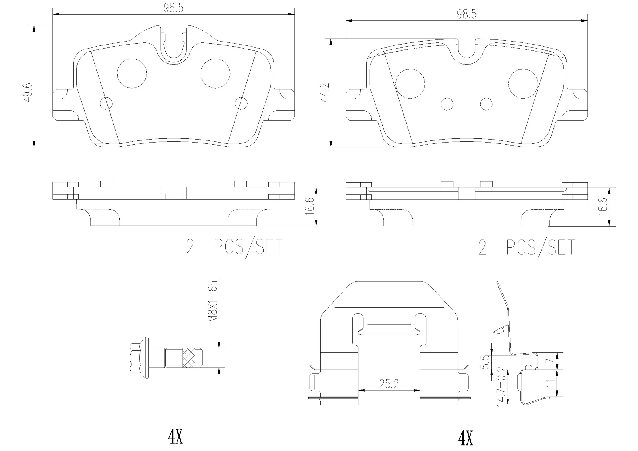 Set placute frana