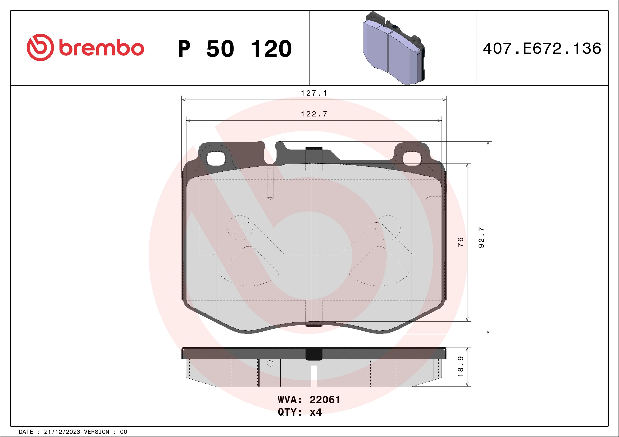 Set placute frana