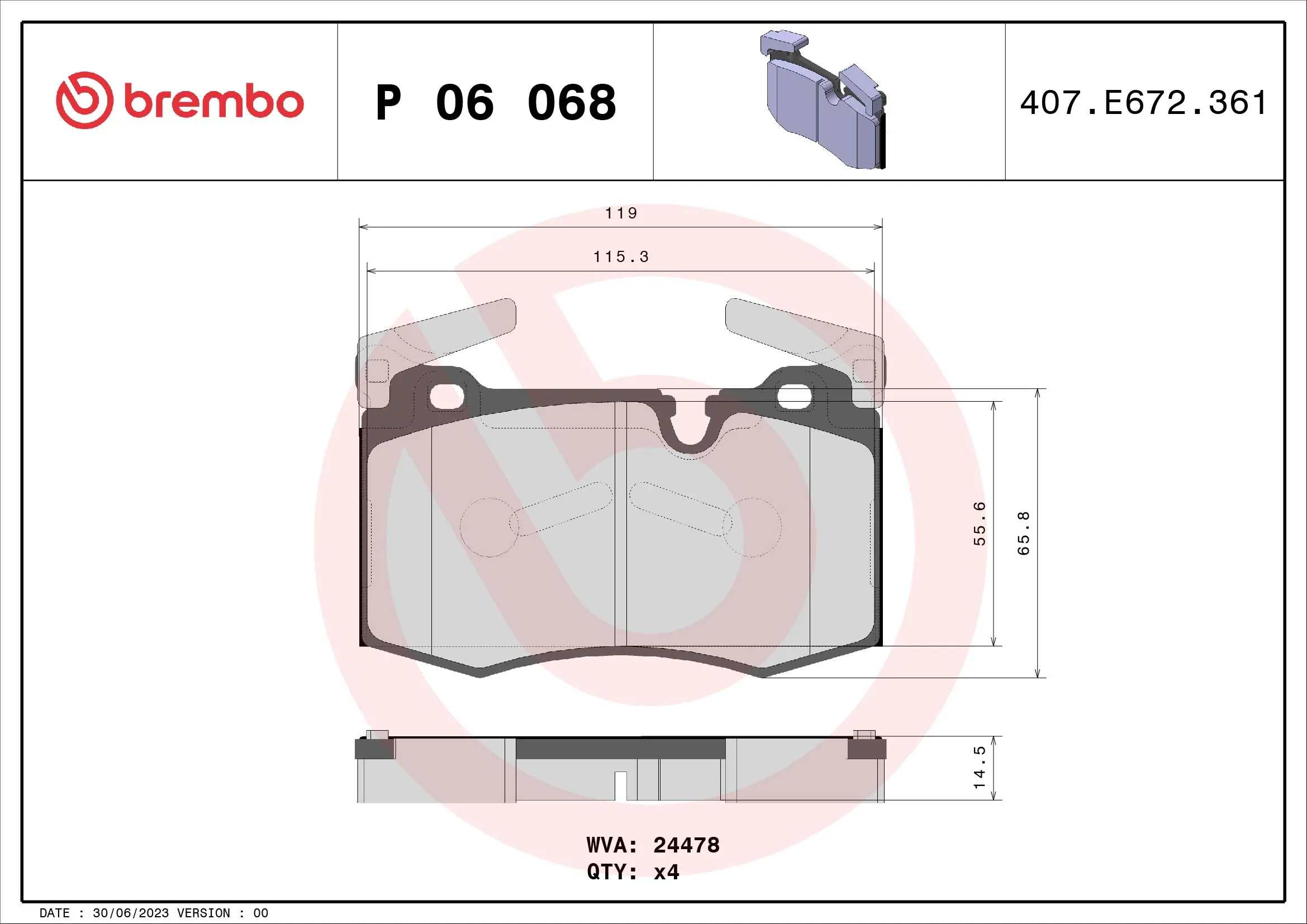 Set placute frana