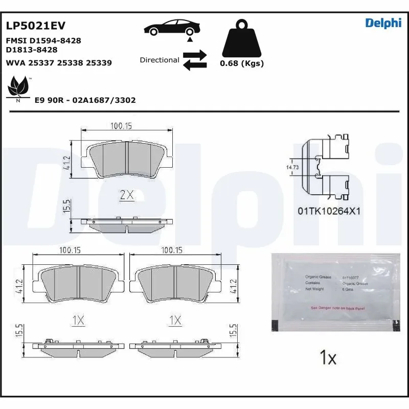 Set placute frana