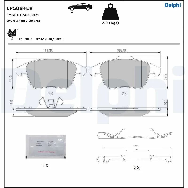 Set placute frana