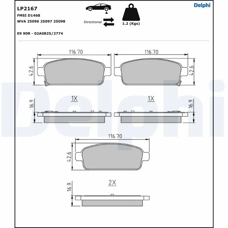 Set placute frana