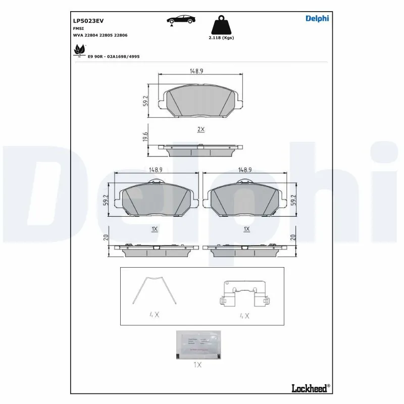 Set placute frana