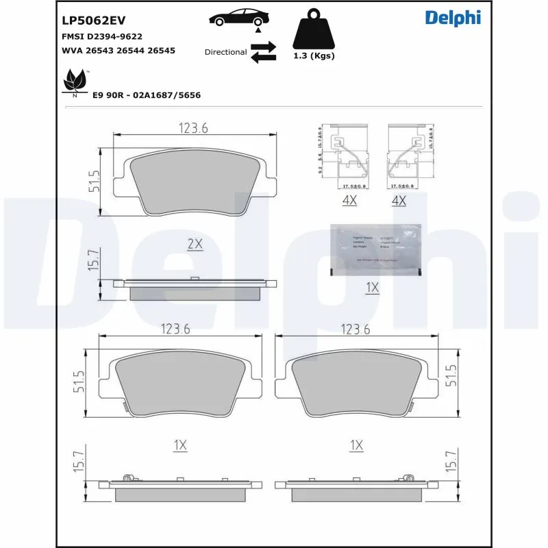 Set placute frana