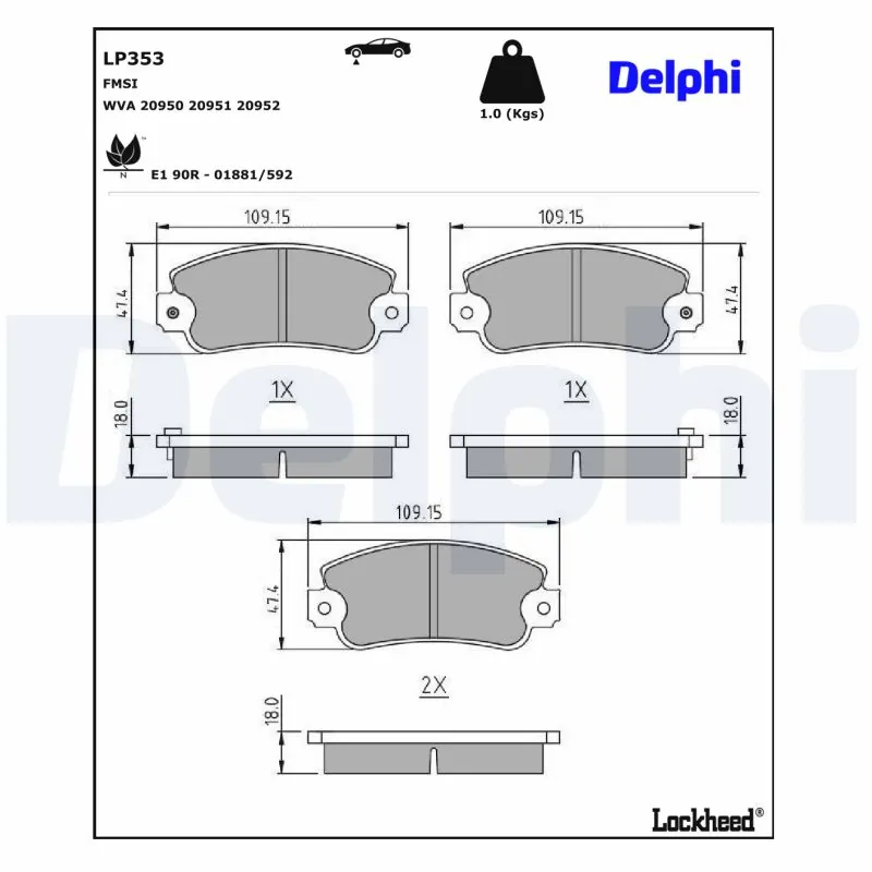 Set placute frana