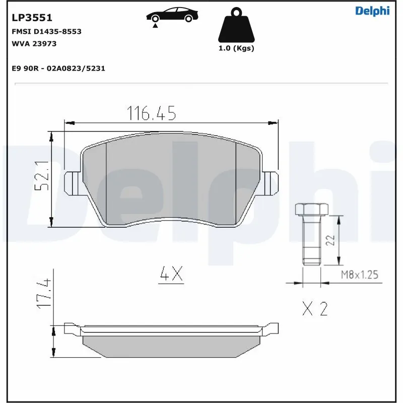 Set placute frana