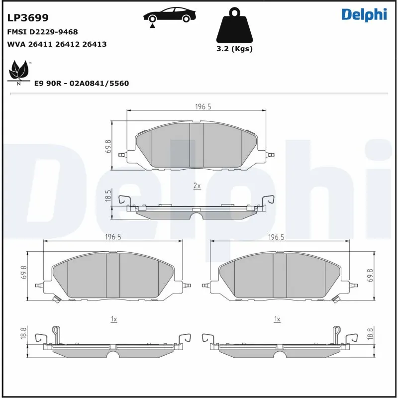 Set placute frana