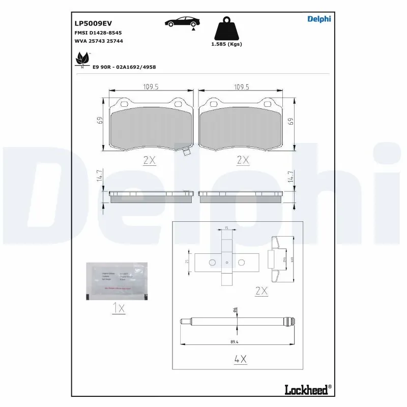 Set placute frana