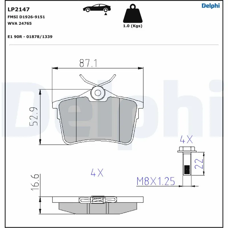 Set placute frana