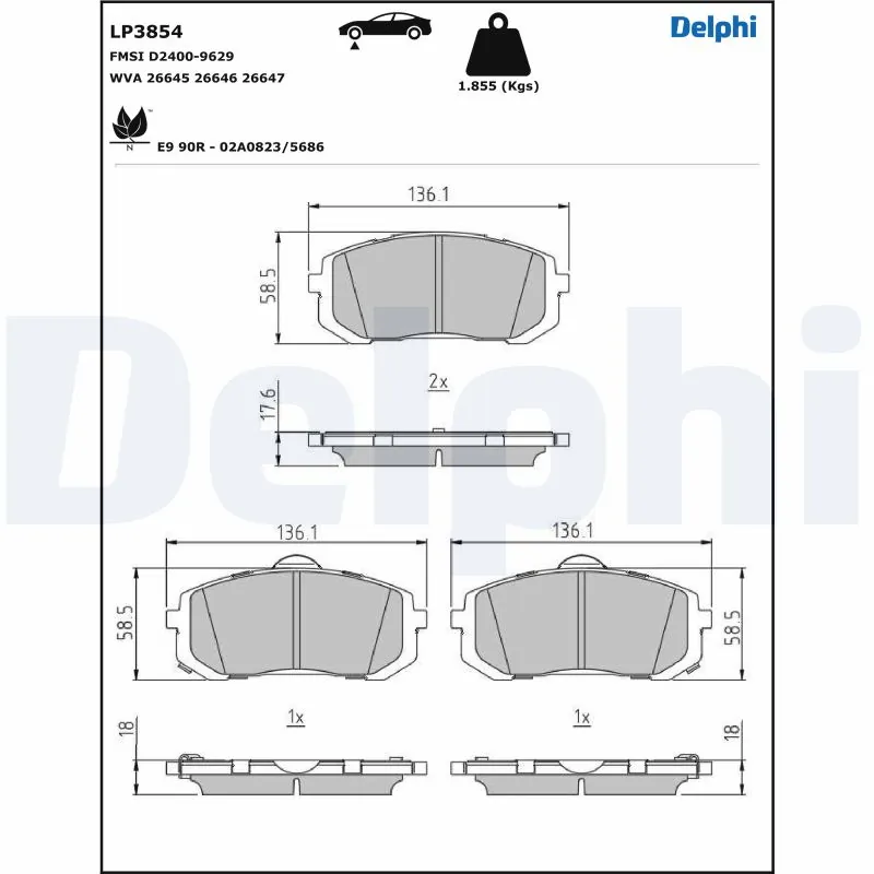 Set placute frana