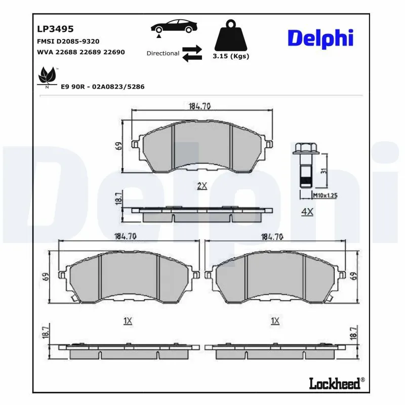 Set placute frana