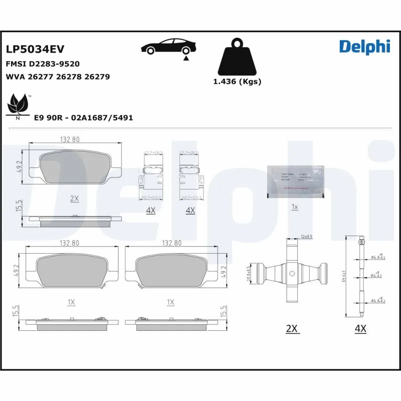 Set placute frana