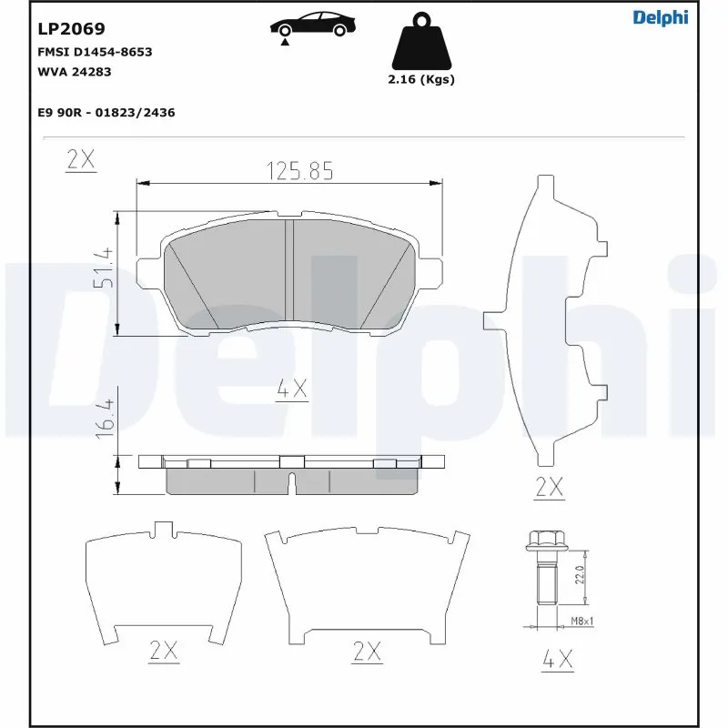 Set placute frana