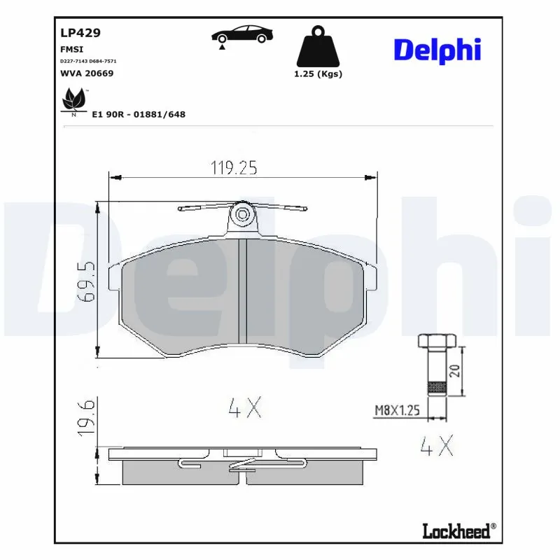 Set placute frana