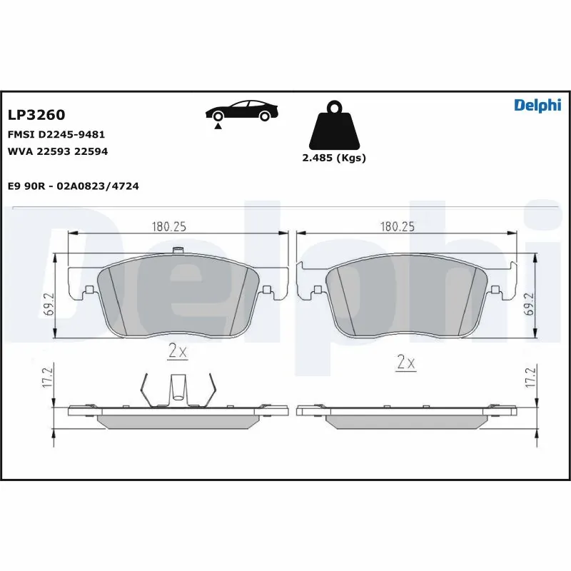 Set placute frana