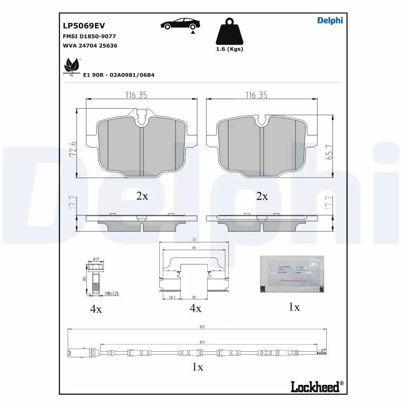 Set placute frana