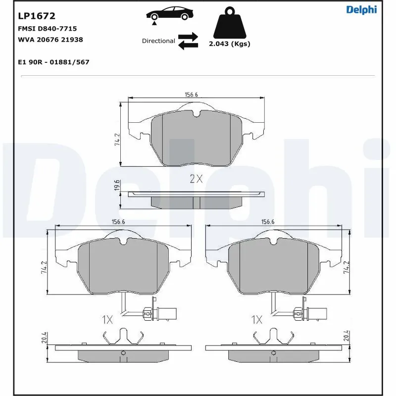 Set placute frana